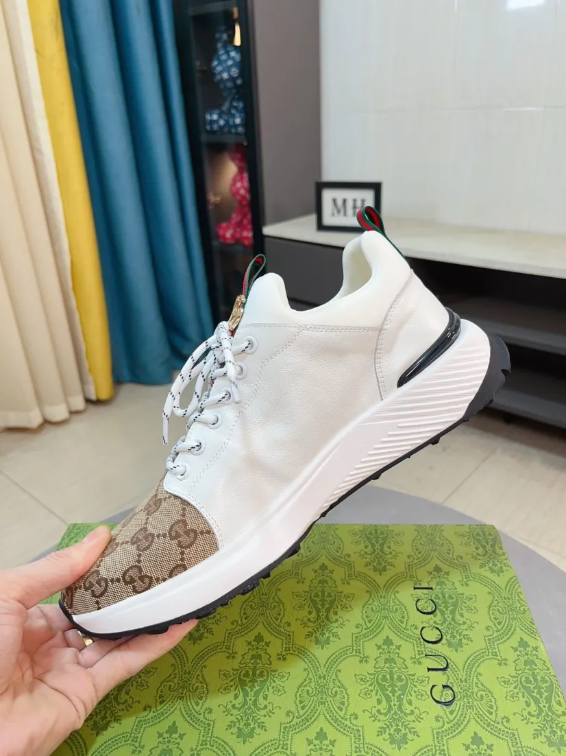 Men's shoes 💰458🌹🌹GUCCI [Gucci] New high-end brand of men's shoes, the latest fashionable casual men's shoes, trendy and versatile, relaxed and sporty style, uppers imported from Italy, first-layer cowhide, genuine leather lining, and ultra-fine workmanship. Original personalized fashionable rubber wear-resistant outsole, light and comfortable on the foot, size 38-44